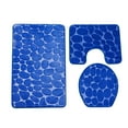 thumbnail image 2 of Kezqiaxn Bathroom Mat Set Clearance! 3Pc Toilet Rugs Bathroom Carpet, Super Soft Non Slip Bathtub Carpet And Absorbent Bath Mat, Bathroom Carpet, Plush Bath Mat for Bathroom Blue, 2 of 8
