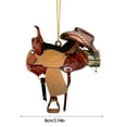 thumbnail image 2 of 1 Pcs Horse Saddle Ornament, Hanging Western Saddle Horse Hanging, Themed Holiday Keepsake for Cowboy, Cowgirl, Ranchers, Farmers & Country Lovers, Rustic Gift Idea, 2 of 2