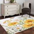 thumbnail image 3 of 3'x5' Area Rugs, Yellow Spring Floral Indoor Outdoor Area Rug for Living Room Bedroom, Summer Daisy Botanical Pastoral Washable Bathroom Rugs Kitchen Floor Carpet Mats Home Decor Aesthetic, 3 of 8