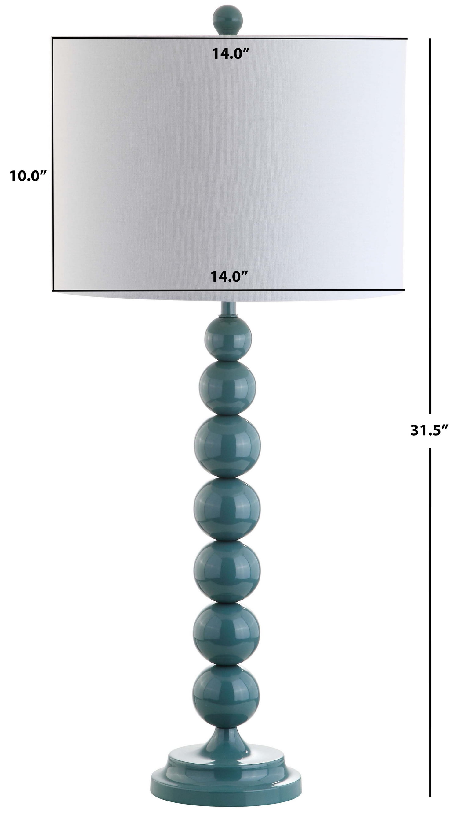 Safavieh Jenna 32" Contemporary Iron Table Lamp with Off-White Cotton Shade Count of 2