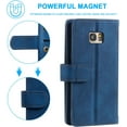 thumbnail image 6 of Wallet Case for Samsung Galaxy S7, Retro 9 Card Holder Slots Zipper Pocket Handbag Case PU Leather Magnetic Closure Kickstand with Wrist Strap TPU Shockproof Flip Case - Blue, 6 of 16