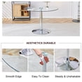 thumbnail image 5 of Hi loPres 40" Round Glass Dining Table, Modern Minimalist Kitchen Table with Clear Tempered Glass Top and Sturdy Silver Chrome Pedestal Base, 5 of 7