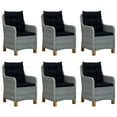 thumbnail image 2 of vidaXL 7 Piece Outdoor Dining Set with Cushions Poly Rattan Light Grey, 2 of 12