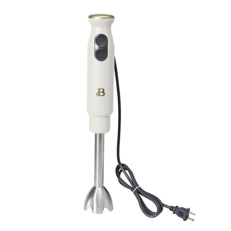 Beautiful 2-Speed Immersion Blender with Chopper & Measuring Cup, White Icing by Drew Barrymore MAY HAVE MISSING ACCESSORIES