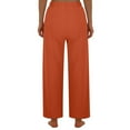 thumbnail image 3 of Timegard Pants for Women Elastic High Waisted Button Straight Leg Solid Color Casual Loose Comfy Pants, 3 of 6