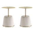 thumbnail image 1 of Manhattan Comfort Table d'Appoint Anderson 1.0 avec Cadre en Acier, Crème - Ensemble de 2, 1 of 7