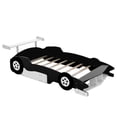 thumbnail image 4 of DeeHome Full Size Race Car-Shaped Platform Bed with Wheels,Black, 4 of 9