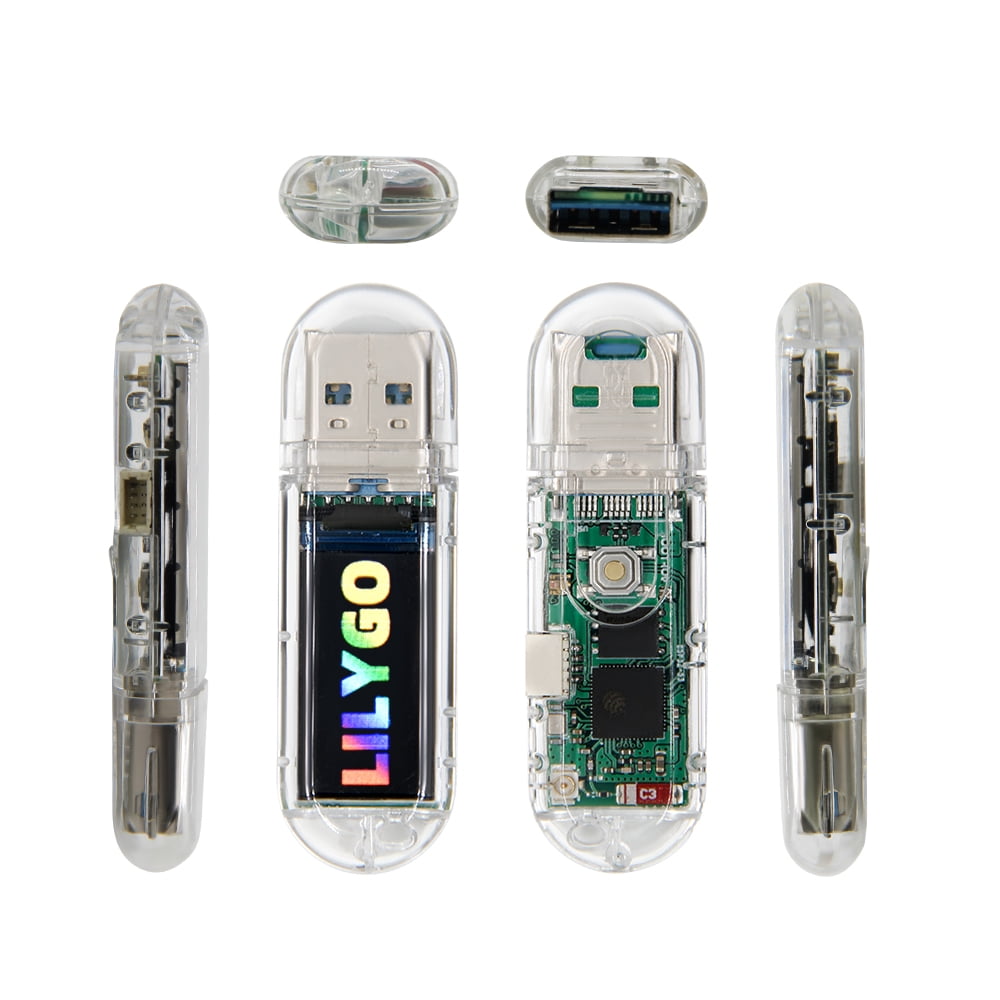 LILYGO T-Dongle-S3 ESP32-S3 Development Board with Screen Dongle 0.96" ST7735 LCD – WiFi, Bluetooth 5.0, MicroPython, 16MB Flash, TF Card Slot