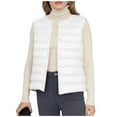 thumbnail image 2 of gbyLJF Womens Lightweight Down Vest Solid Color Round Neck Sleeveless Quilted Puffer Jacket Winter Outwear Waistcoat, 2 of 7