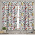 thumbnail image 2 of Ambesonne Funky Valance & Curtain, Memphis 90s 3D Shapes, 55"x45", Multicolor, 2 of 6