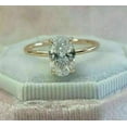 thumbnail image 3 of 14K Yellow Gold Plated 2.00Ct Oval Cut Lab Created Solitaire Diamond Women's Wedding Engagement Ring 925 Silver For Her, 3 of 4