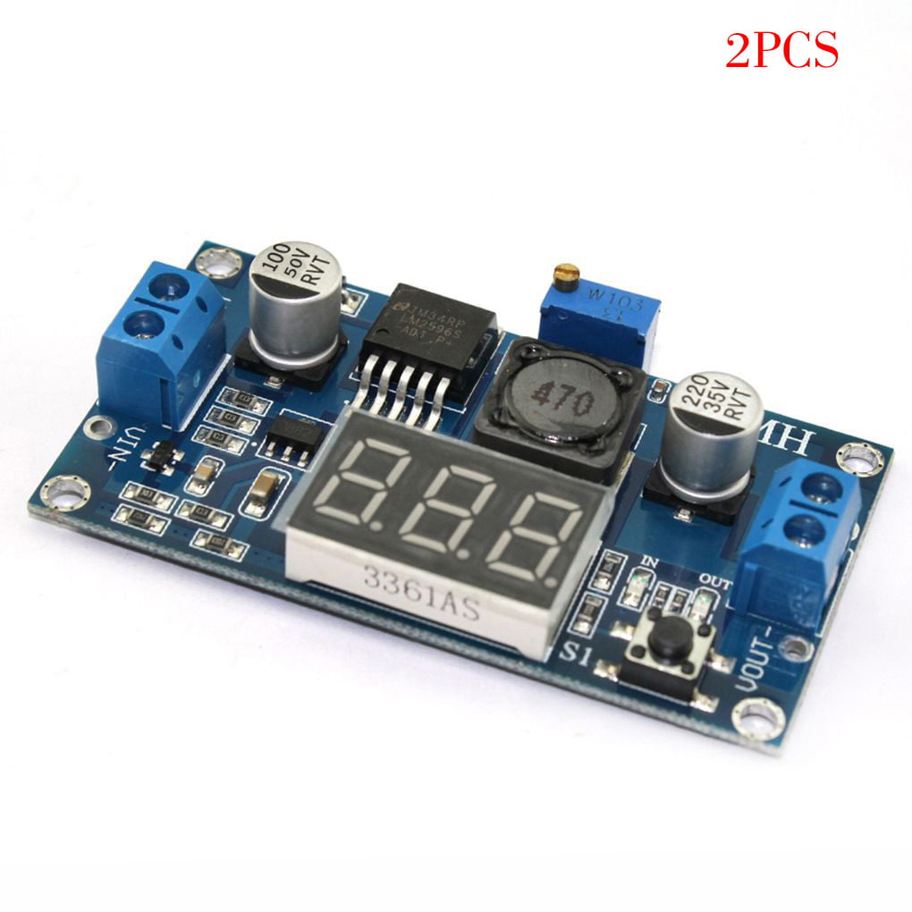 Led Voltmeter 2PCS DC Buck Step Down Converter Moudle LM2596 Voltage Regulator 