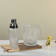 thumbnail image 2 of Wild Eye Set of 3 Diamond Cut Handcrafted Clear Cocktail Shaker with Bucket and Tong 9.5", 2 of 3