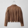 thumbnail image 7 of Gaexia Fringe Jacket for Girls Kids Cowgirl Western Tassels Motorcycle Cardigan Cropped Coats Sizes 5-14 Years Fringe Jacket, 7 of 7