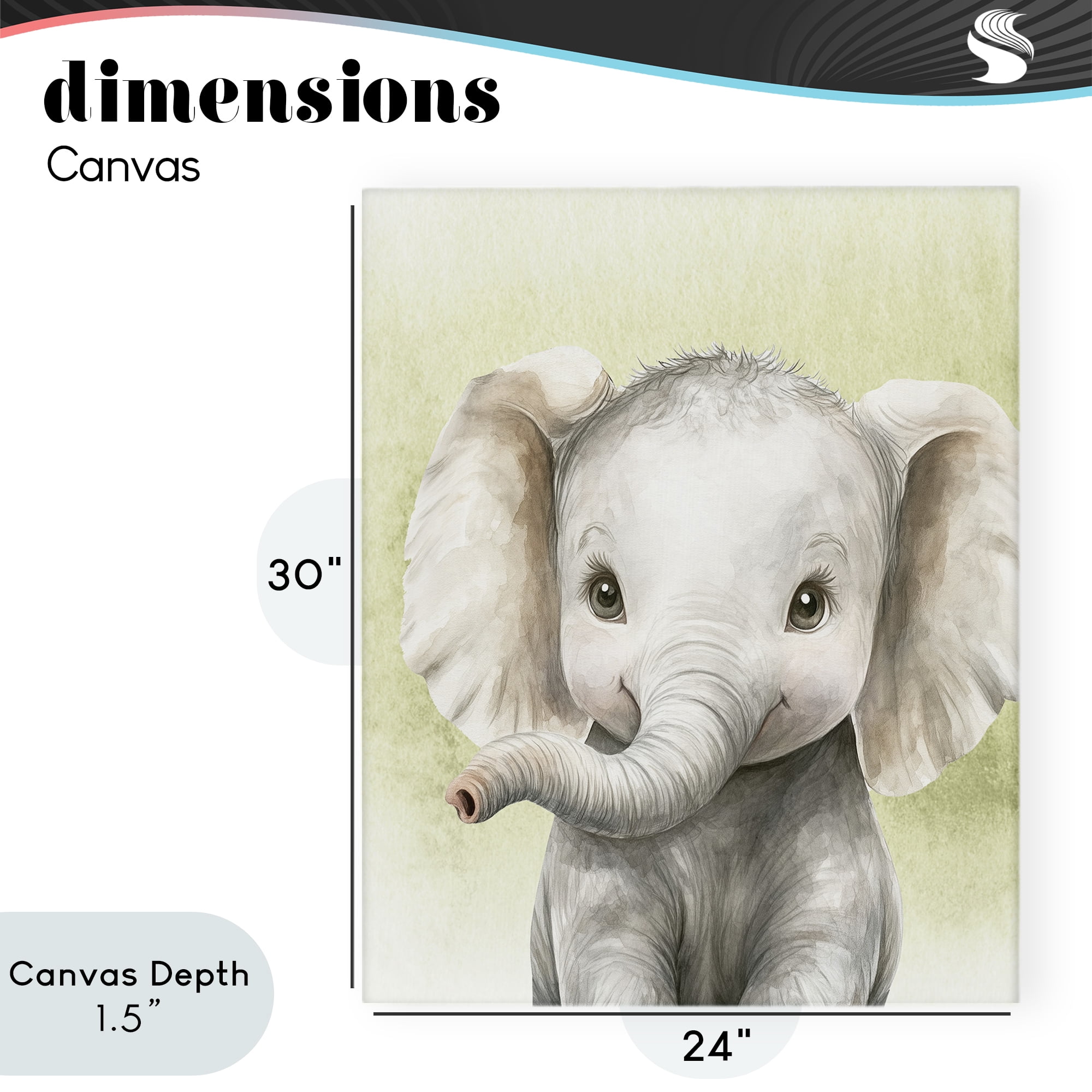 Stupell Industries Jungle Friends Baby Elephant Canvas Wall Art, design by Christine Simpson Art