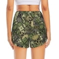 thumbnail image 4 of Goofa Green Skulls Printed Women 2 in 1 Running Shorts,Quick Dry Athletic Workout Shorts,High Waisted Athletic Shorts with Liner Pockets-Medium, 4 of 9