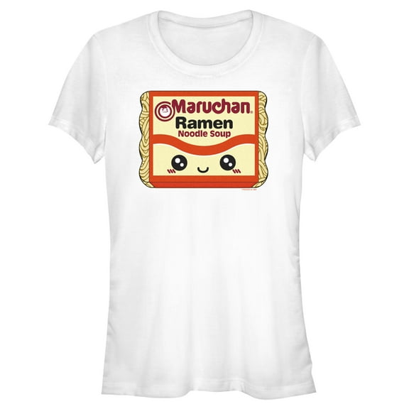 Junior's Maruchan Cartoon Noodle Packet  Graphic Tee White Large
