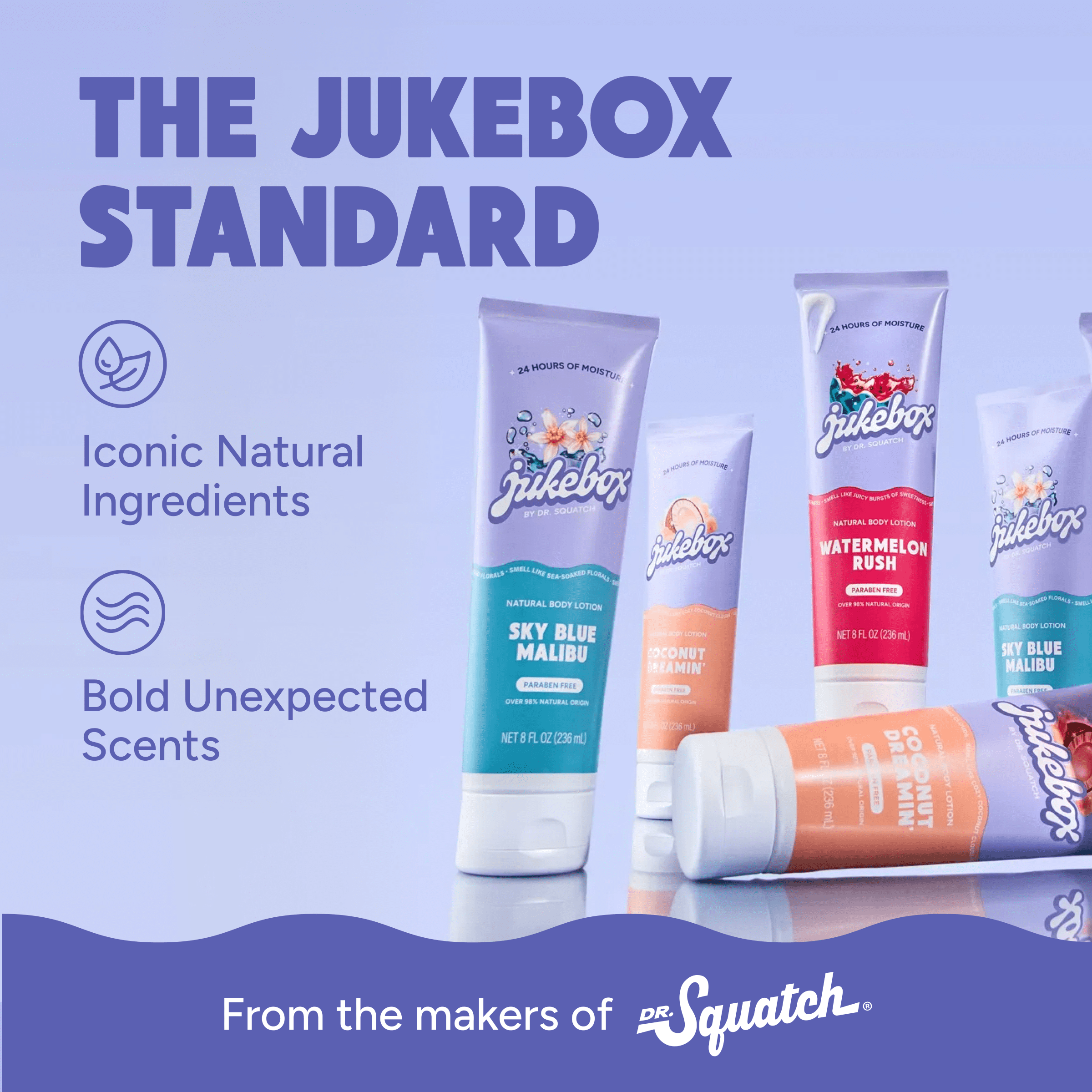 Jukebox Womens Natural Body Moisturizer Lotion, Hand & Body Lotion for Women, Watermelon Rush, 8 fl Oz