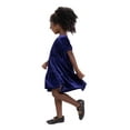 thumbnail image 4 of Wonder Nation Toddler Girls Tiered Velvet Dress with Puff Sleeves, Sizes 12M-5T, 4 of 9