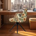 thumbnail image 3 of Whosucclay Rooster Chicken Sunflower Eggs Print Swivel Armchair Accent Dining Chair Cover for Office, Stain Resistant Curved Back Armrests Chair Protector Anti Wrinkle Soft Bar Stools Covers, 3 of 7