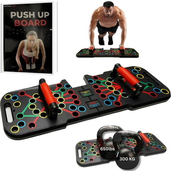 Push Up Board For Men & Women - Foldable Pushup Board For Home Gym & Office - 60+ Color Code With Multi-Functional Home Workout Equipment - ACTIVE APEX