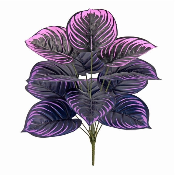 Artificial Purple Calathea Plant, Home Party Decoration, Purple Leaf Decor Artificial Plant Simulation Pot Bonsai Flower Ornament Hotel Room Desk Decorate((No Flowerpot),23.6"), A