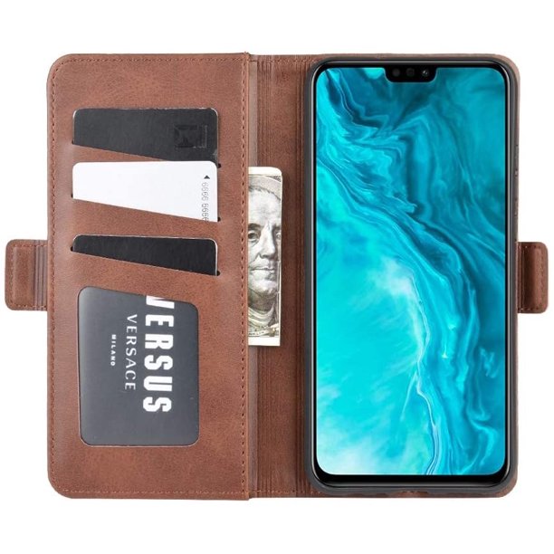 Estuche para teléfono celular para Huawei Honor 9X Lite Estuche de cuero con tapa horizontal con hebilla magnética de doble cara con soporte y ranuras para tarjetas y billetera (Color : Marrón) ShuxiuWang 8390606523785