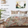 thumbnail image 3 of Mushroom Spring Bedding Duvet Cover Set Queen Size 4 Pieces Floral Summer Plant Leaves Retro Bedding Set with Zipper Closure, 1 Comforter Cover 90x92 Inches 1 Flat Sheet & 2 Pillow Cases, 3 of 7