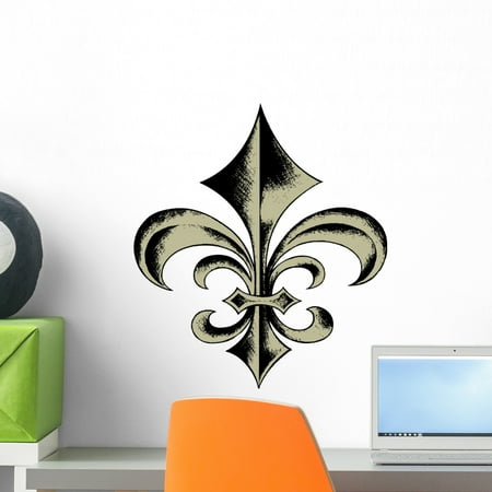 Fleur Lis Sketch Wall Decal by Wallmonkeys Peel and Stick Graphic (18 in H x 16 in W) WM308917