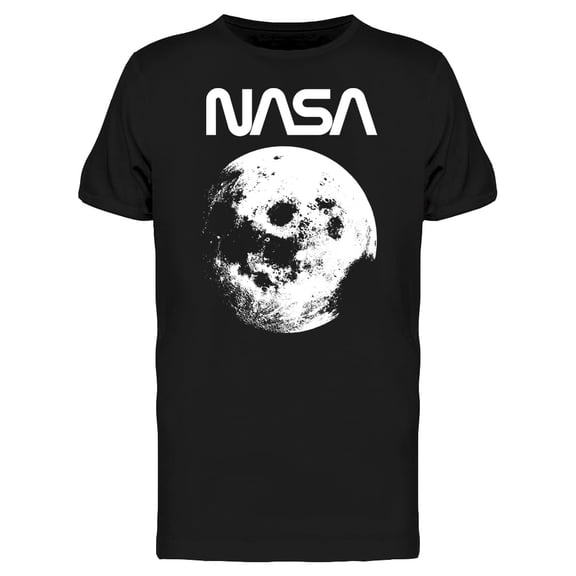 NASA Space Vintage Moon Graphic Men's Black Tee - 100% Cotton Regular Fit