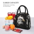 thumbnail image 5 of Yiaed Ink Style Bald Eagle Print Lunch Bag Adult Insulated Lunch Box, Leakproof Cooler Food Lunch Containers Reusable High Capacity Lunch Tote Bags-One Size, 5 of 6