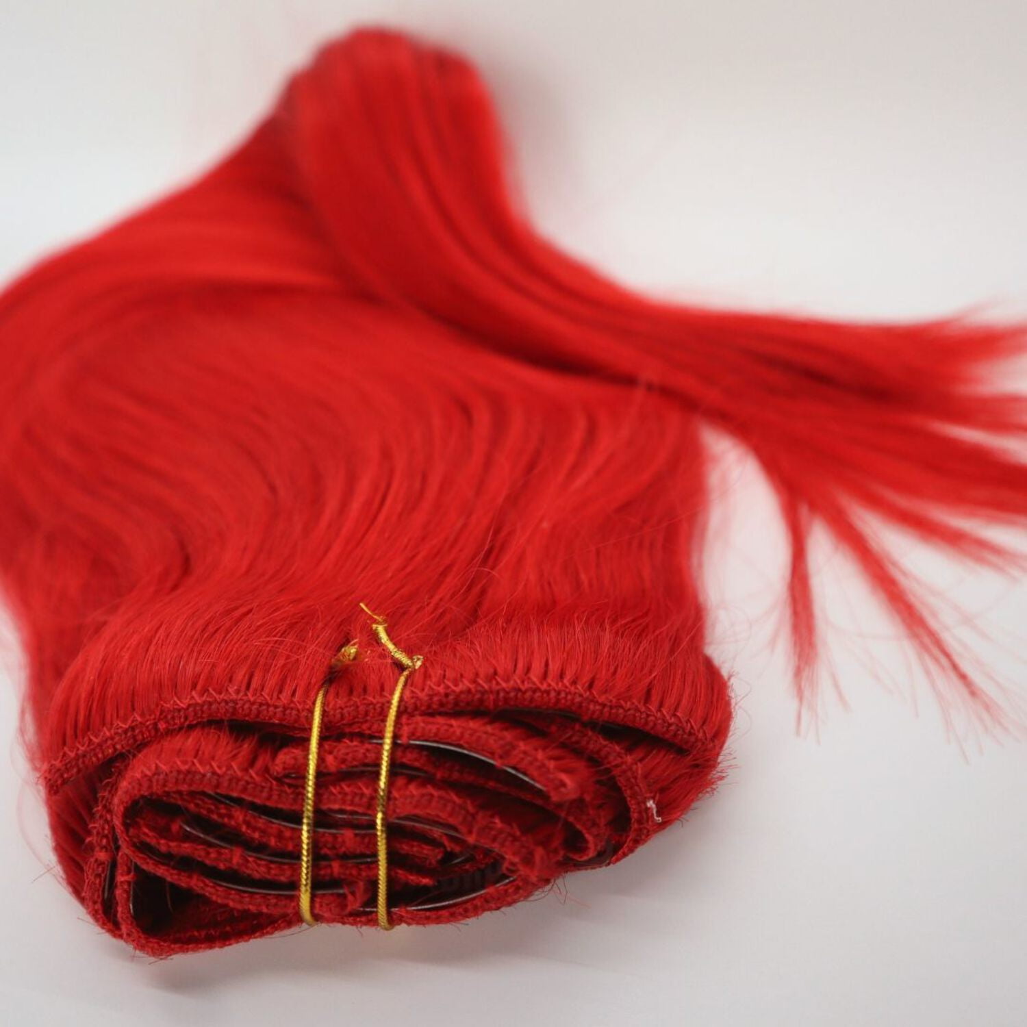 Red Straight Clip Ins - 7 Pcs with a Free Eye Lash Extensions