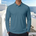 thumbnail image 2 of Gaexia Men's Button Down Long Sleeve Polo Shirt Casual Breathable Soft Fabric Stylish Versatile Daily Golf Polo, 2 of 4