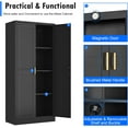 thumbnail image 5 of Polup 60'' Tall Metal Pantry Cabinet Cupboards with Doors Adjustable Shelves Black Cabinet Office, 5 of 8