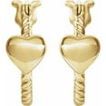 thumbnail image 2 of 14k Yellow Gold Polished Closed Love Heart Hoop Earrings Hoop Earring for Women - 2.7 Grams, 2 of 2