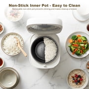 Bluebow Digital Rice Cooker, 8-Cup 5.3QT Rice Maker, 8-in-1 Smart Multi-Cooker, 24-Hour Timer & Keep Warm, Non-Stick Inner Pot, White