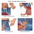 thumbnail image 5 of joogoo Men's Basketball Splash Fire Swim Trunks with Liner Pocket Beach Shorts XX-Large, 5 of 9