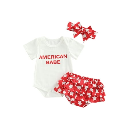 

Canis Trendy Baby Girls Shorts Set with Romper Shorts and Hairband in Letters Print