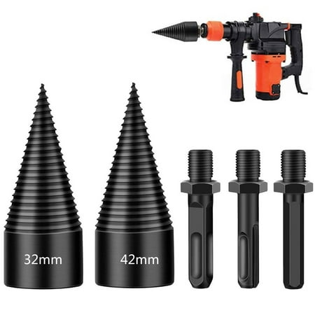 

Tools For Men Who Have Everything Splitter 5PCS Drill Firewood 32mm Drill Wood Bits Bit 42mm Splitter Log Removable Tools Home Improvement Unique Gifts for Him