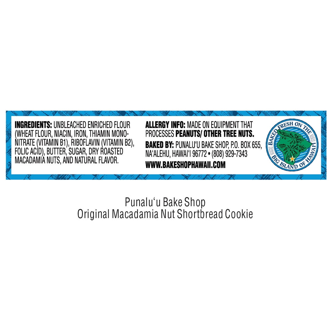 (4 pack) Punaluu Bake Shop Macadamia Nut Shortbread Cookies 18ct Box
