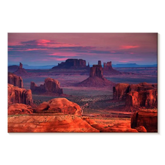 Elephant Stock Monument Valley Desert Landscape Wall Art - Horizontal Canvas Wall Art - Living Room Wall Decor - Places Canvas - Brown And Orange Decor - 12" x 8"