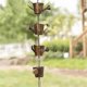 thumbnail image 3 of Steel Leaf Rain Chain, Garden Gift for Mom, Gutters, Rain Catcher for Downspout with Adapter, Thick Flower Cups C, 3 of 5