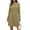 Khaki, variant on Kukoosong Women's Printed Long Sleeve Crew Neck Loose Fit Comfortable Casual Party Wedding Summer Spring Mid-Length Dresses