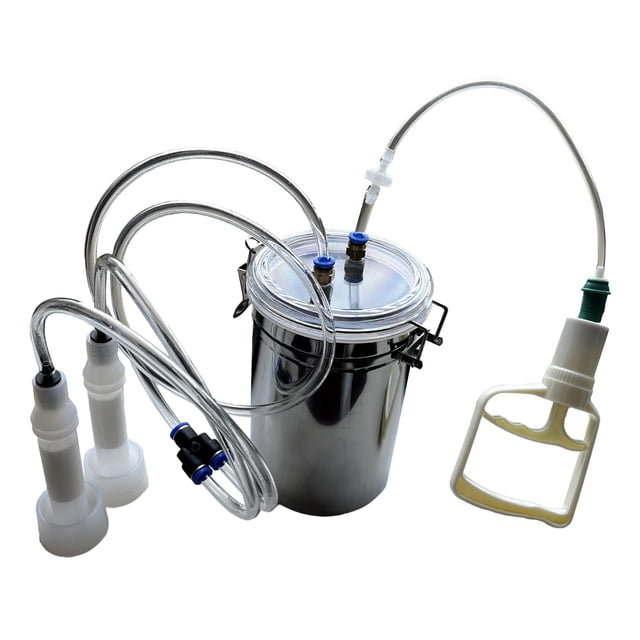 Kits de ordeñador de vacas para ovejas, bomba de vacío manual para vacas, máquina de ordeño manual portátil para ovejas de 2 l, bomba de vacío, ordeña