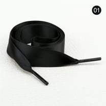 2 Pairs 47" Flat Satin Ribbon Shoelaces Silk Shoestring Wide Shoe Laces for Sneaker Skate Shoes Boots Sport Shoes