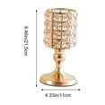 thumbnail image 3 of Set de candelabros de cristal dorado - Candelabro votivo de cristal elegante con cuentas para luces de té, decoración de mesa de mesa de boda y casa, 3 of 6