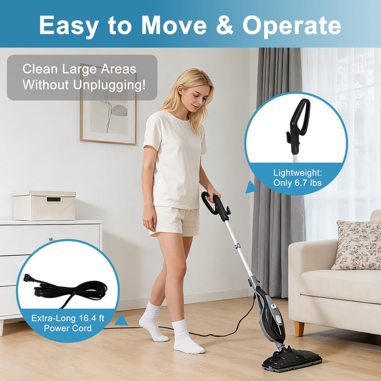 EDX Steam Mop Chemical-Free Floor Cleaner with Washable Pads photo 5