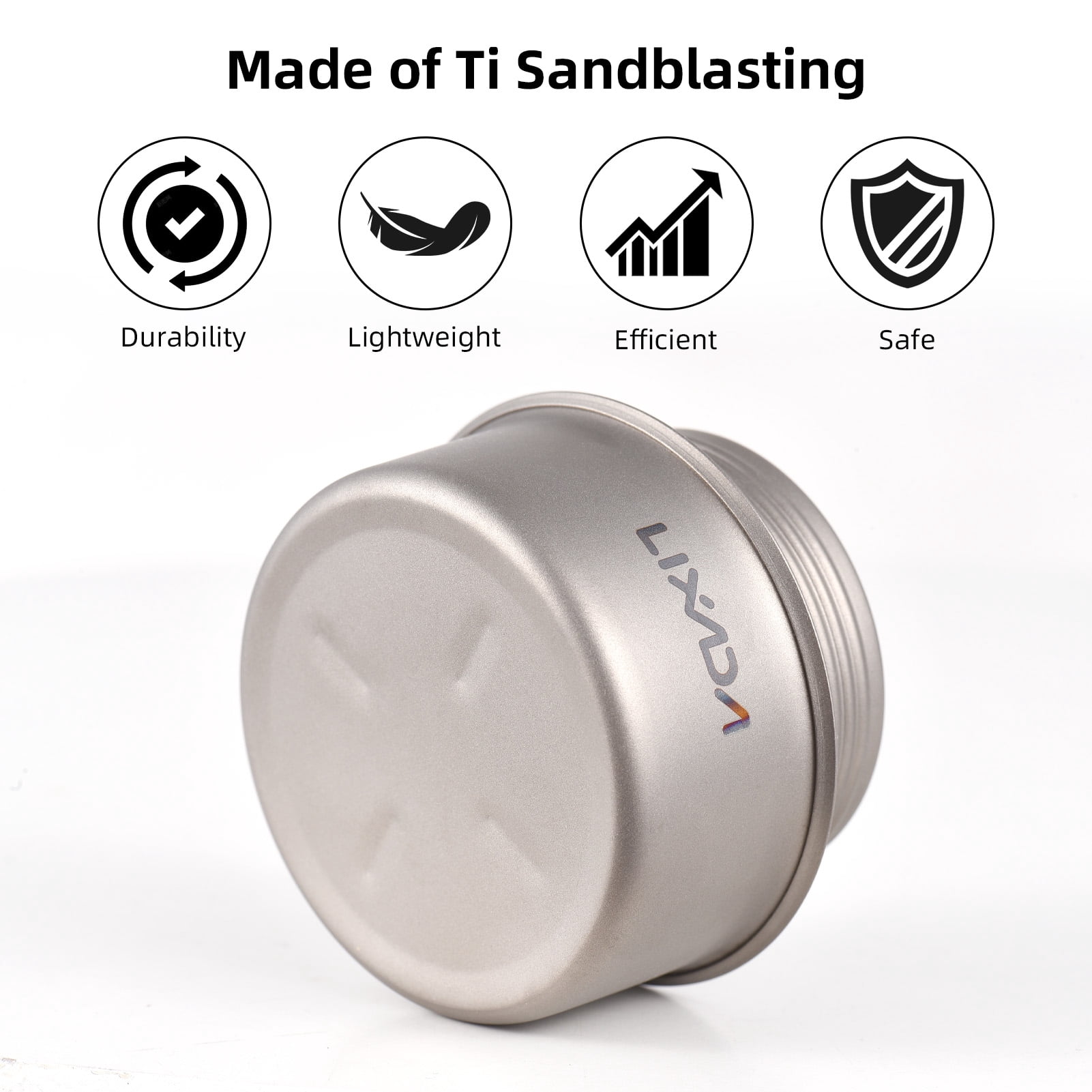 LAZIOEGR Portable Mini Titanium Backpacking Stove Lightweight Alcohol Burner Efficient Camp Cookware for Outdoor Camping Hiking