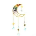 thumbnail image 2 of 1 pc Copper Wire Wrapped Gemstone Chips Metal Moon with Tree of Life Pendant Decorations Hanging Suncatchers with Glass Teardrop Pendant 50x11cm, 2 of 2