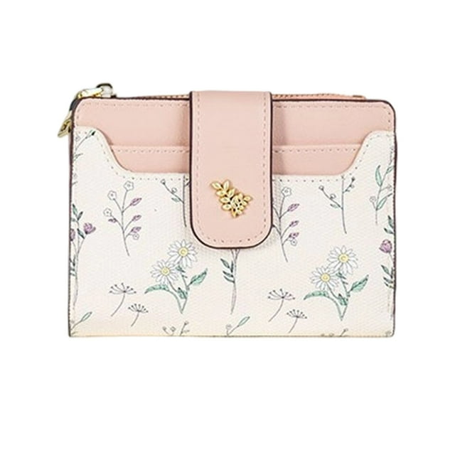 Women's Floral Purse Slim Card Holder Compact Wallet Stylish Clutch For Daily Use Practical Accessory Lightweight Secure